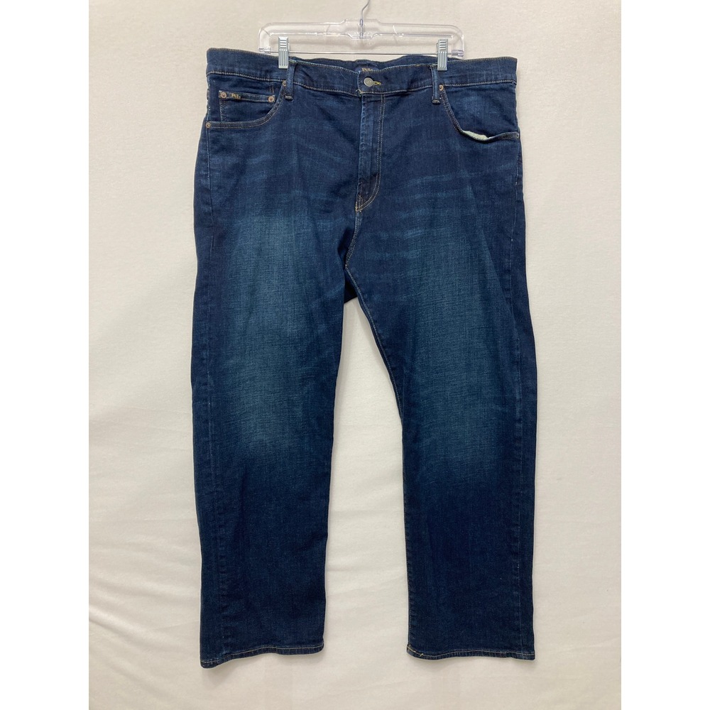 Polo Ralph Lauren Jeans 44x30 Blue Denim Dark Wash Hampton Relaxed Straight